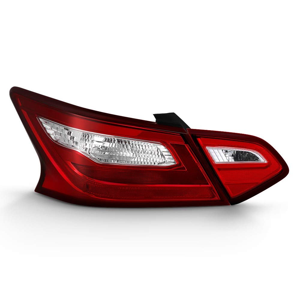 Tail Light Brake Lamp Replacement For 2016 2017 2018 Nissan Altima Left Driver Side Exotic Red Lens With Chrome Housing Factory