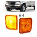Hecasa Pair Turn Signal Lights W Bulb For 1998 1999 2000 Toyota Tacoma Front Lamp Assembly Driver And Passenger Side 