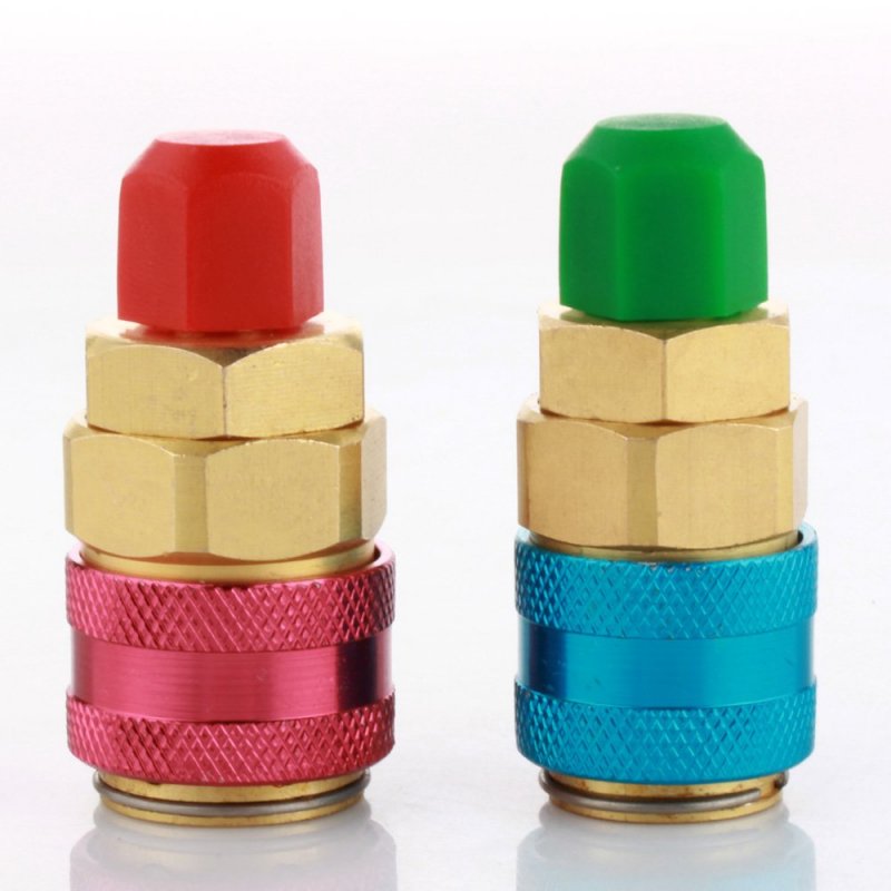 Ac R134a Quick Connectors System Port Adapters Couplers Low High Set Of 2 Conversion Kit For Hvac Auto Car Air Conditioning