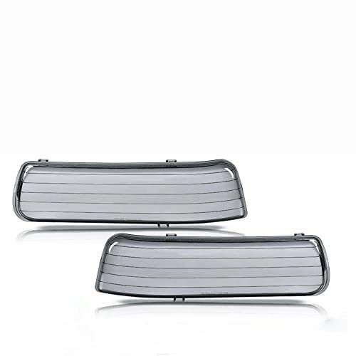 Front Headlight Lenses Cover For 1999-2002 Chevy Silverado 1500 2500 3500 Left Right Side Replacement A Pair Smoky Lens