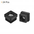 16pcs Plastic Threaded Tube Inserts With M10 Thread For 1 25 X1 Od Square Adjustable Black Plug Caster Insert Chair End Caps
