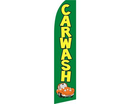Car Wash Green Swooper Flag