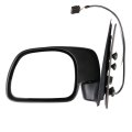 Black Left Side Mirror Fit For 1999-2010d For F-250 Super Duty Textured Glass Manual Folding Heating 