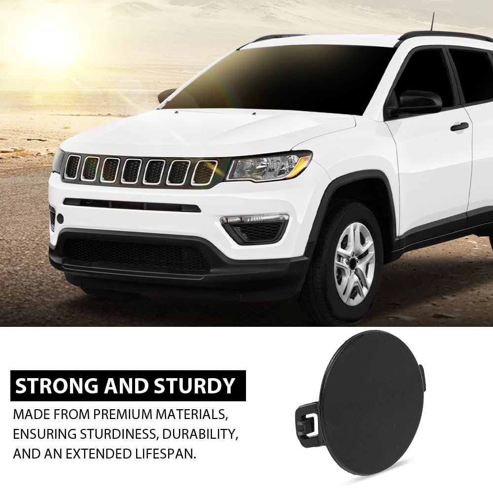 Black Front Bumper Tow Hook Eye Cap Cover For Jeep Compass 2 0l 4l 2017-2021 5sy62tzzab