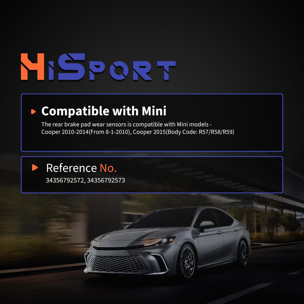 Rear Brake Pad Wear Sensors 34356792572 34356792573 For Mini Cooper 2010 2014 And 2015 Body Code R57 R58 R59 2 Pieces