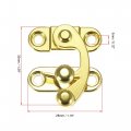 Uxcell Antique Vintage Lock Clasp Right Latch Hook Hasp 33mmx28mm Swing Arm Gold Tone 2 Pcs