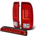 Auto Dynasty For 99-07 Ford Super Duty 3d Led L-bar Tail Light 3rd Third Brake Lamp Chrome Red 
