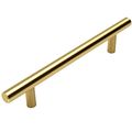 Cosmas 305-128bb Brushed Brass Cabinet Hardware Euro Style Bar Handle Pull 5 Inch 128mm Hole Centers 7-3 8 Overall Length 