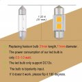Wiseshine De3175 Led Festoon Bulb 31mm 3watt Led Car Bulbs Warm White 3000k De3022 De3021 Dc 12v For Camper Rv Automotive
