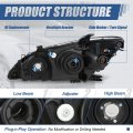 Auto Dynasty Lx2503134 Factory Style Projector Headlight Lamp Compatible With Lexus Es350 2007-2009 Passenger Right Side Chrome