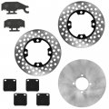 Caltric Front Rear Brake Disc Rotor And Pads Compatible With Yamaha Kodiak 450 Yfm450 2003-2004 