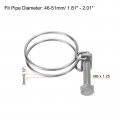 Uxcell 6pcs Double Wire Hose Clamp 46-51mm Adjustable Stainless Steel Clips With M8 Bolt For Dust Collection Pump Pipe
