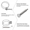Uxcell 6pcs Double Wire Hose Clamp 46-51mm Adjustable Stainless Steel Clips With M8 Bolt For Dust Collection Pump Pipe