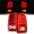 Led Tail Light Pair For 2013 2018 Dodge Ram 1500 2500 3500 And 2019 2022 Classic Red Clear Lens With Tube Mo-4033 Replacement 