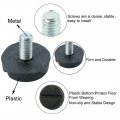 Uxcell Metal Slotted Head Adjustable Screw Leveling Feet M6x13mm 20 Pcs Black Silver Tone