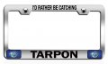I D Rather Be Catching Tarpon Fishing Chrome Metal License Plate Frame Tag Holder S81 