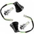 Caltric Left And Right Headlight Socket Cord Led Bulb Compatible With Yamaha Wolverine Ytm350fx 4x4 1995-1999