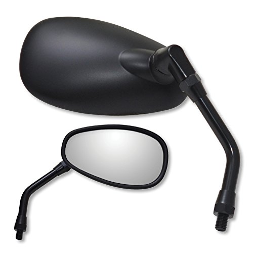 Ken Sean Matte Black Yamaha Reverse Thread Right Hand Mini Oval Mirror 941023bp