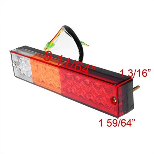 12v 20 Led Trailer Tail Light Assembly Waterproof Turn Signal Reverse Brake Stop Rear Lamp For Truck Utv Boat Caravan 2 Pack