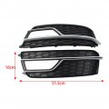 Lirun 1pc Car Front Right Bumper Honeycomb Fog Light Grille Black Silver Covers For Audi A5 S-line S5 2013 2014 2015 2016 2017