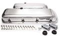 R6231 Short Ball Milled Polished Aluminum Valve Cover For Big Block Chevy Silver 
