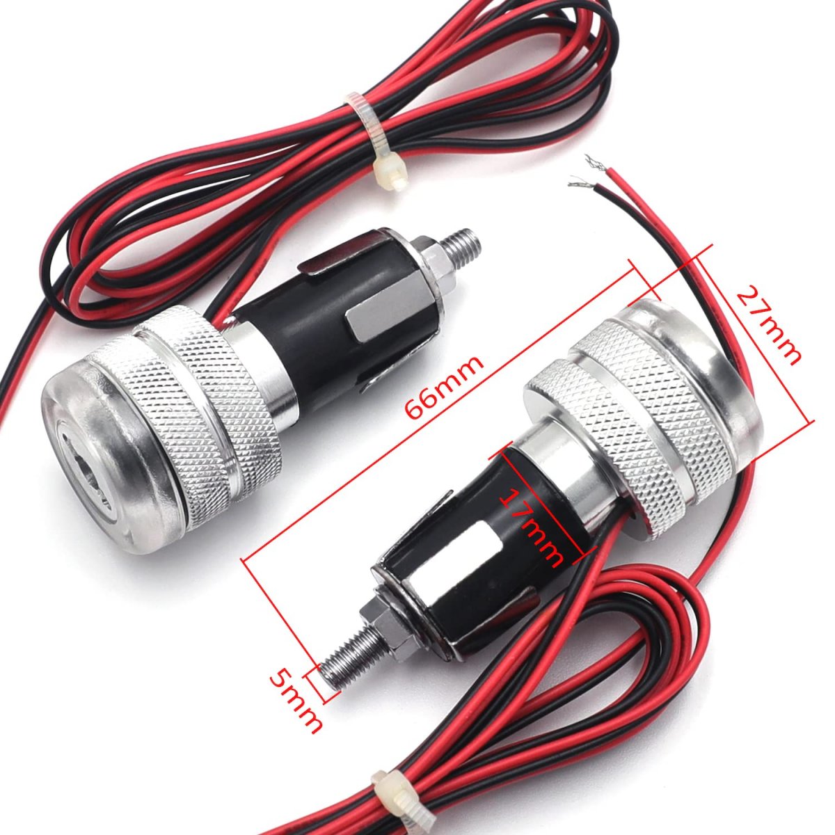 Universal Silver Led Turn Signal Light Grip Bar End Side Marker Indicator For 7 8 In 22mm Handlebar Xh5034-sr