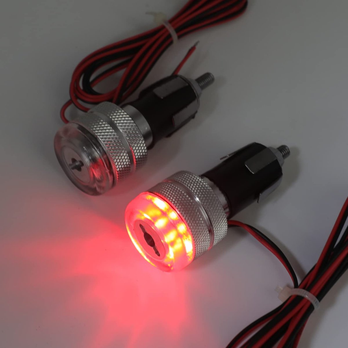 Universal Silver Led Turn Signal Light Grip Bar End Side Marker Indicator For 7 8 In 22mm Handlebar Xh5034-sr
