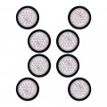 Astra Depot 8x Clear Lens Red Light 24-led 4 Round Brake Stop Tail Lamp Grommet Plug Kit Truck Trailer Rv Long Vehicle 12v