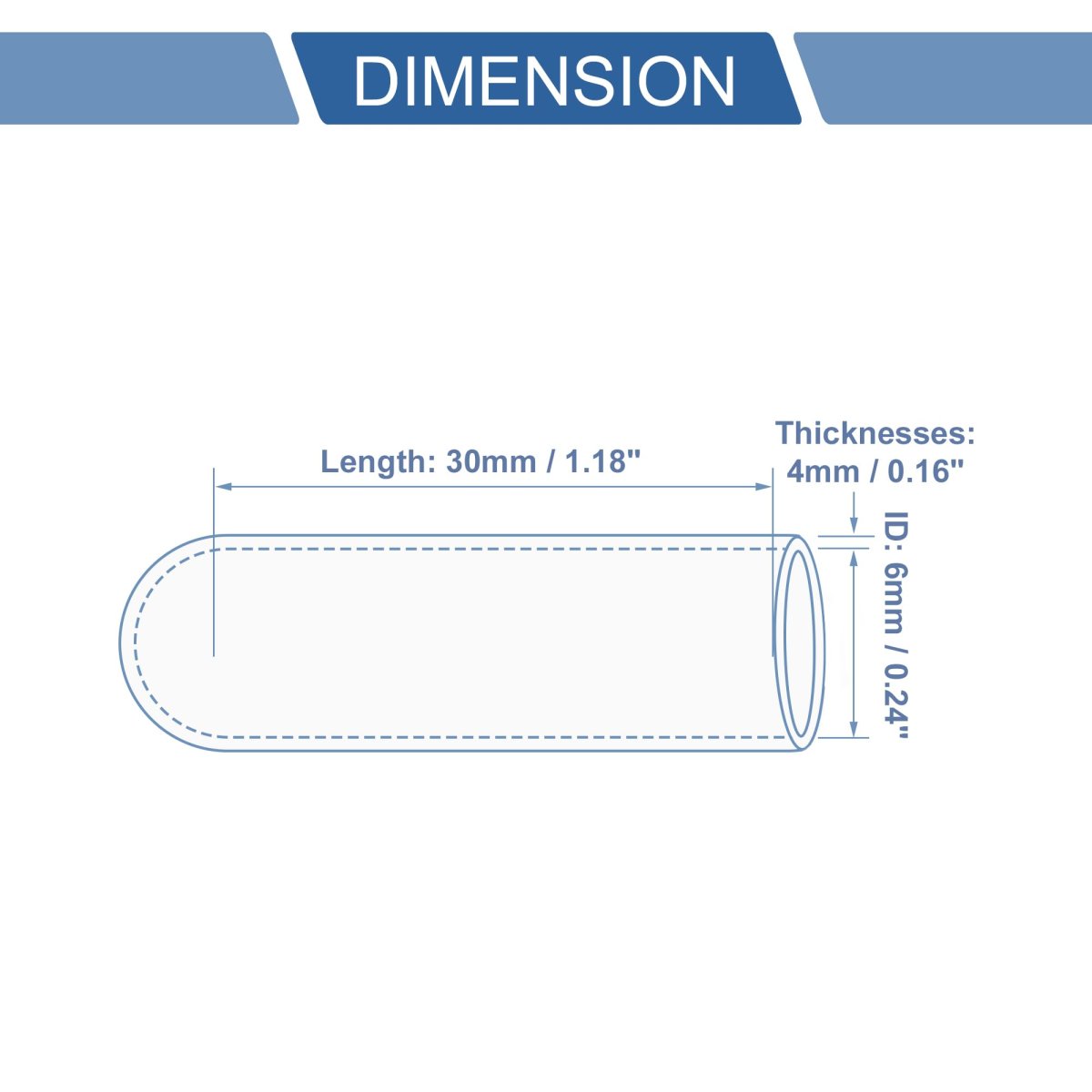 1 Pcs 30mm Length 6mm 0 24 Id Blue Car Silicone Rubber Hose End Cap Reinforced Blanking For Bypass Tube Universal
