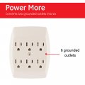 Ge Home Electrical 6-outlet Extender Wall Tap Grounded Adapter Charging Station 3-prong Secure Install Ul Listed Light Almond