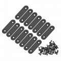 Uxcell Flat Straight Brace Repair Plate 50 X 16 2mm Stainless Steel Fixing Mending Bracket Connector Black For Furniture Shelf