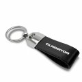 Ipick Image For Jeep Gladiator Black Real Leather Loop Strap Chrome Metal Key Chain Keychain Official Licensed