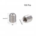 Uxcell 100pcs M3x4mm Internal Hex Socket Set Grub Screws Flat Point 304 Stainless Steel Screw
