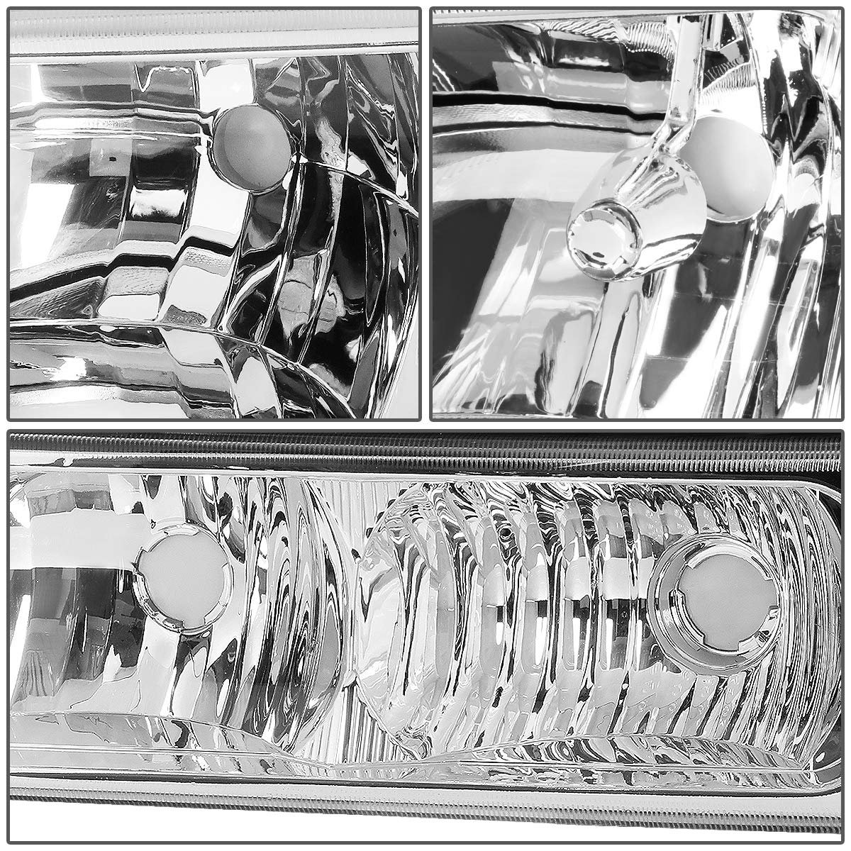 Auto Dynasty Chrome Amber Side Headlight Bumper Lamps Tool Kit For Chevy Avalanche Silverado 03-07 With O Factory Cladding
