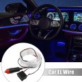 4 Meter 13ft Neon El Wire String Strip Ice Blue Cold Light Glow With Cigarette Lighter For Car Interior Decoration
