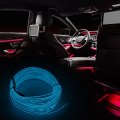 4 Meter 13ft Neon El Wire String Strip Ice Blue Cold Light Glow With Cigarette Lighter For Car Interior Decoration