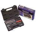Ts1035 35 Piece 1 4 Drive Socket Set Sae Chrome Vanadium Steel With Flex Head And Surface Metric Measurement System 