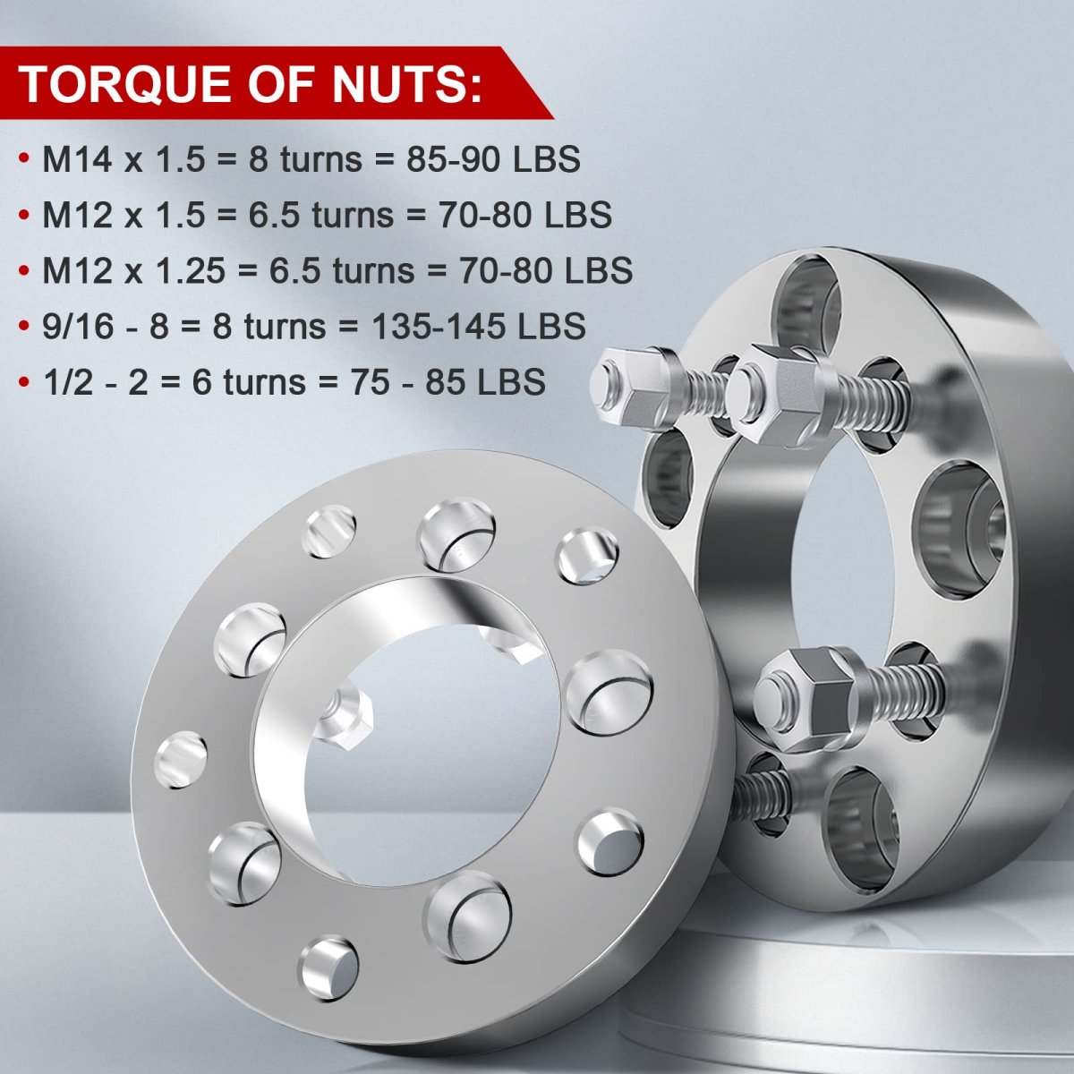 5x4 Wheel Spacers 1 In Hubcentric Adapters For Ford Mustang 2015 To 2019 70 5mm Bore With 14x1 5 Threaded Studs And Nuts 2