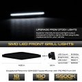 Vipmotoz 3pcs Full White Led Grille Light Smoked Marker Parking Drl Running Lamp Kit W Wiring Harness Included For 2014-2023