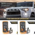 Vipmotoz 3pcs Full White Led Grille Light Smoked Marker Parking Drl Running Lamp Kit W Wiring Harness Included For 2014-2023