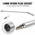 Anxingo 3 8 Thin Wall Magnetic Swivel Spark Plug Socket 14mm 12-point Extension