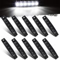 Partsam 10pcs 3 8 Inch Smoked 6 White Led Boat Interior Navigation Courtesy Utility Strip Light Bar Marine Deck Transom Step 