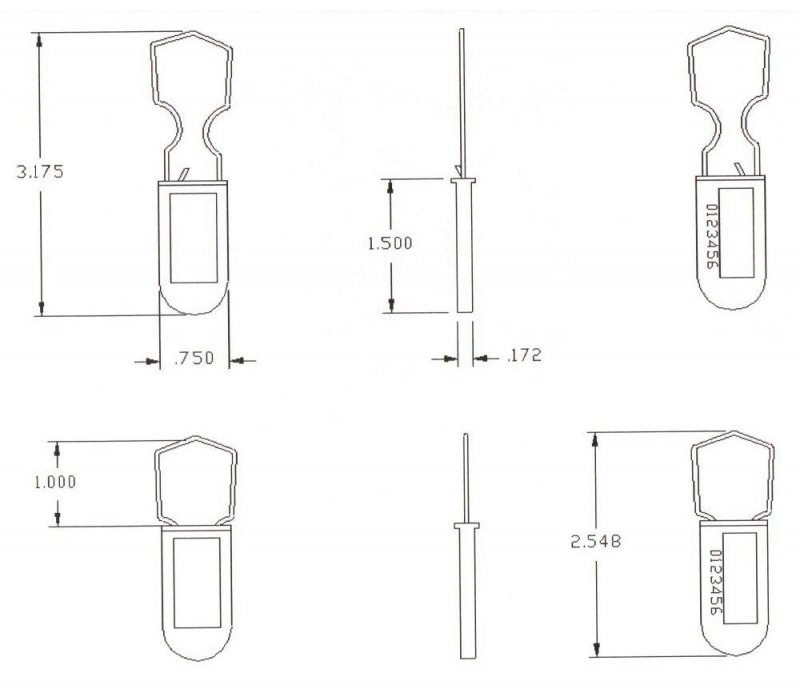 Electric Meter Security Seal Wire Padlock Grey Pack Of 10