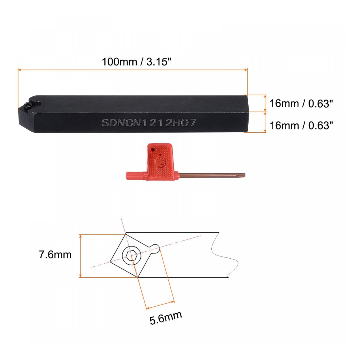 Indexable Cnc Lathe Turning Tool Holder 62 5a Sdncn1212h07 15 32 Shank 40cr Steel Carbide For Grooving Threading