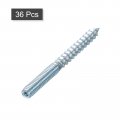 Uxcell M6 Hanger Bolts Length 2-3 8 60mm Double Headed Self-tapping Screw 6mm Wood Joint Furniture Legs 36pcs