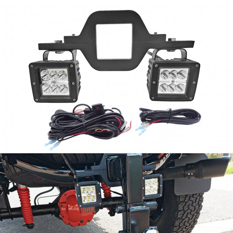 Wsays Tow Hitch Light Kit 2pcs 3 Led Pods With 2 5 Mounting Brackets And Wiring Harness Reverse Backup Lights Off-road Driving