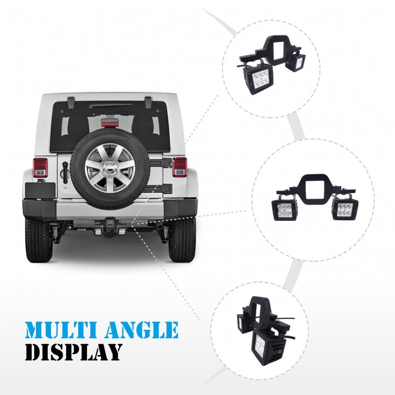 Wsays Tow Hitch Light Kit 2pcs 3 Led Pods With 2 5 Mounting Brackets And Wiring Harness Reverse Backup Lights Off-road Driving