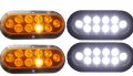 2 Clear White Amber 6 Oval Oblong Turn Tail Signal Parking Backup Reverse Led Light Surface Flange Mount Trailer Truck Rv Screw 