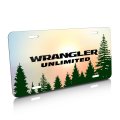 Ipick Image Made For Jeep Wrangler Unlimited Green Forrest Sillhouette Graphic Special Aluminum Metal License Plate