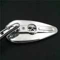 Httmt Mt383b-cd Chrome Skull Side Mirrors Compatible With 1984 And Up H-d Touring Street Glide Road Special Electra Ultra